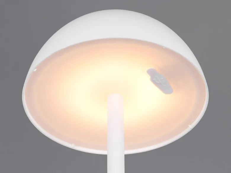 Akku LED Tischleuchte RICARDO kabellos für Innen & Außen, Weiß - 30cm klein