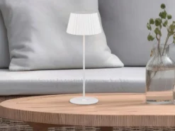 Akku LED Tischleuchte SUAREZ kabellos für Innen & Außen, Weiß - Höhe 39cm