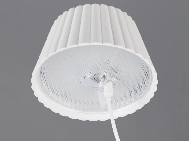 Akku LED Tischleuchte SUAREZ kabellos für Innen & Außen, Weiß - Höhe 39cm