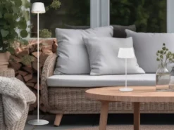 Akku LED Tischleuchte SUAREZ kabellos für Innen & Außen, Weiß - Höhe 39cm