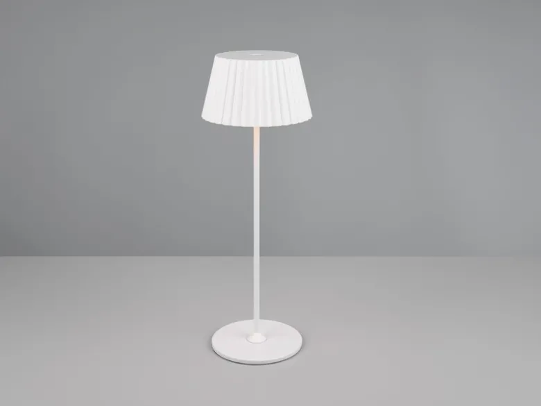 Akku LED Tischleuchte SUAREZ kabellos für Innen & Außen, Weiß - Höhe 39cm