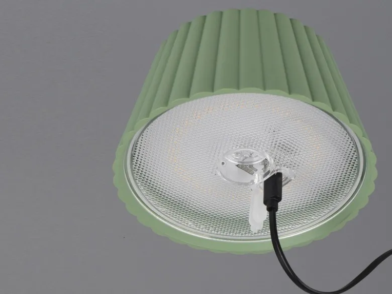 Akku LED Tischleuchte SUAREZ kabellos für Innen & Außen, Grün - Höhe 39cm