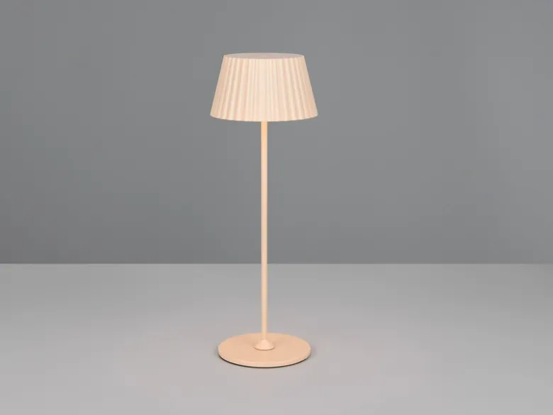 Akku LED Tischleuchte SUAREZ kabellos für Innen & Außen, Beige - Höhe 39cm