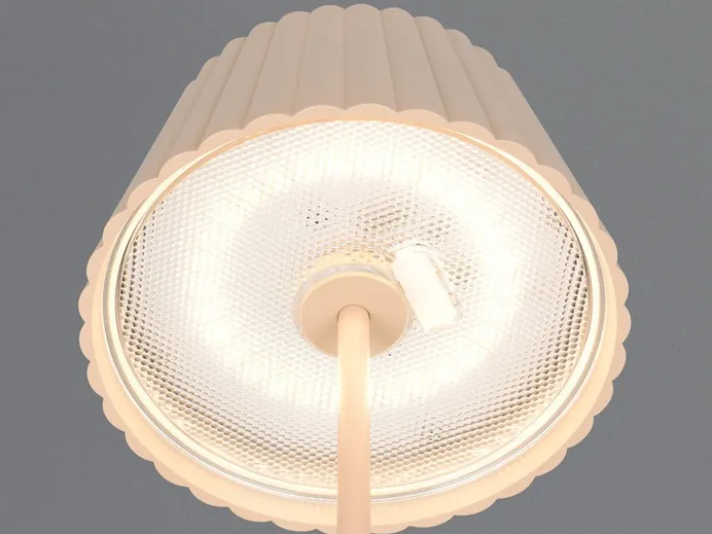 Akku LED Tischleuchte SUAREZ kabellos für Innen & Außen, Beige - Höhe 39cm
