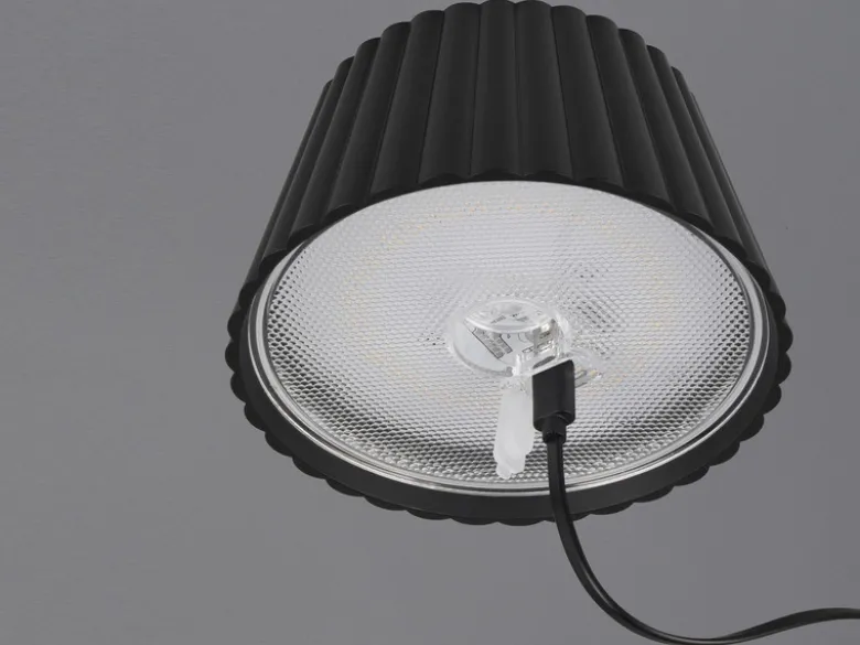 Akku LED Tischleuchte SUAREZ kabellos für Innen & Außen, Schwarz - Höhe 39cm