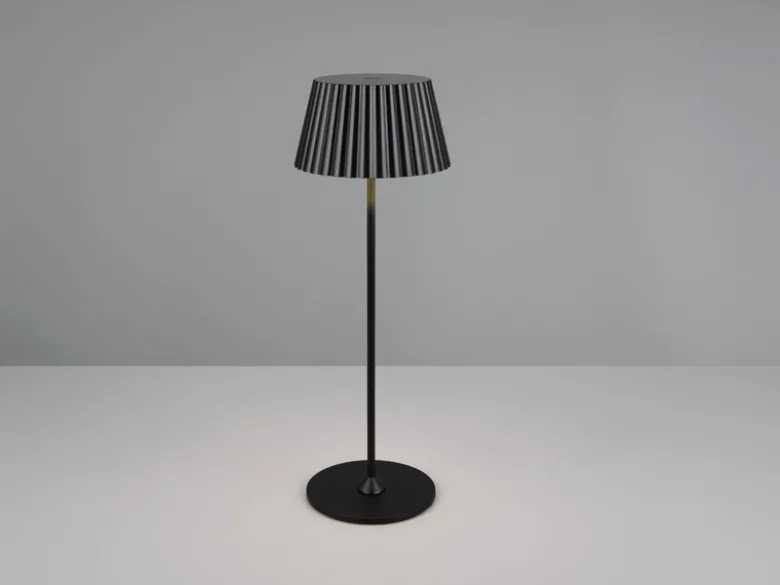 Akku LED Tischleuchte SUAREZ kabellos für Innen & Außen, Schwarz - Höhe 39cm
