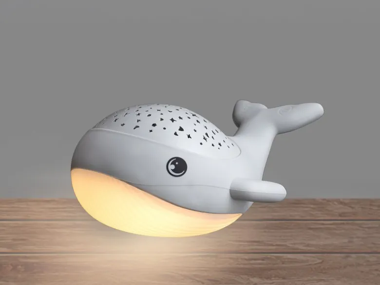 Akku Nachtlicht WILLY WHALE per USB aufladbar, dimmbar, Sternenhimmel, Höhe 14cm