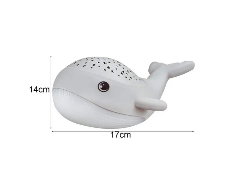 Akku Nachtlicht WILLY WHALE per USB aufladbar, dimmbar, Sternenhimmel, Höhe 14cm