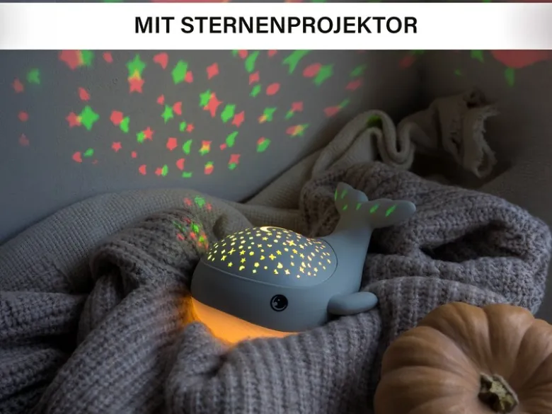 Akku Nachtlicht WILLY WHALE per USB aufladbar, dimmbar, Sternenhimmel, Höhe 14cm