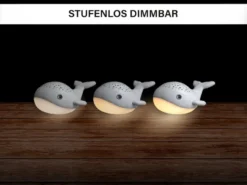 Akku Nachtlicht WILLY WHALE per USB aufladbar, dimmbar, Sternenhimmel, Höhe 14cm