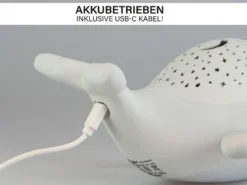 Akku Nachtlicht WILLY WHALE per USB aufladbar, dimmbar, Sternenhimmel, Höhe 14cm