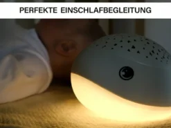 Akku Nachtlicht WILLY WHALE per USB aufladbar, dimmbar, Sternenhimmel, Höhe 14cm