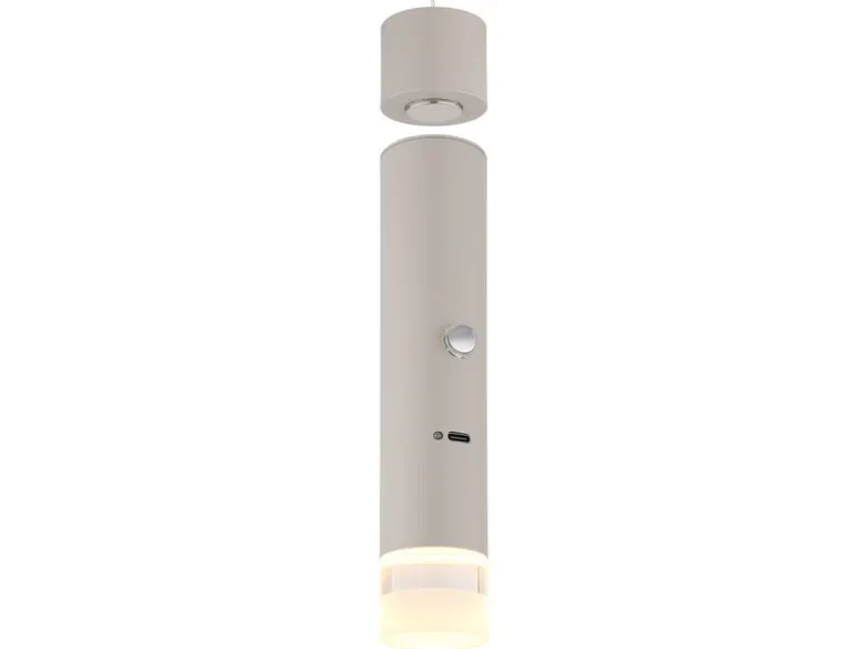 Akku Pendelleuchte PELO Beige, dimmbar, abnehmbarer Leuchtenkopf Ø 3,8cm