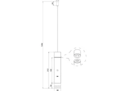 Akku Pendelleuchte PELO Beige, dimmbar, abnehmbarer Leuchtenkopf Ø 3,8cm