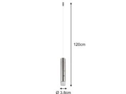 Akku Pendelleuchte PELO Silber, dimmbar, abnehmbarer Leuchtenkopf Ø 3,8cm