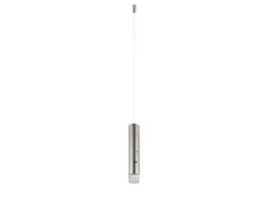 Akku Pendelleuchte PELO Silber, dimmbar, abnehmbarer Leuchtenkopf Ø 3,8cm
