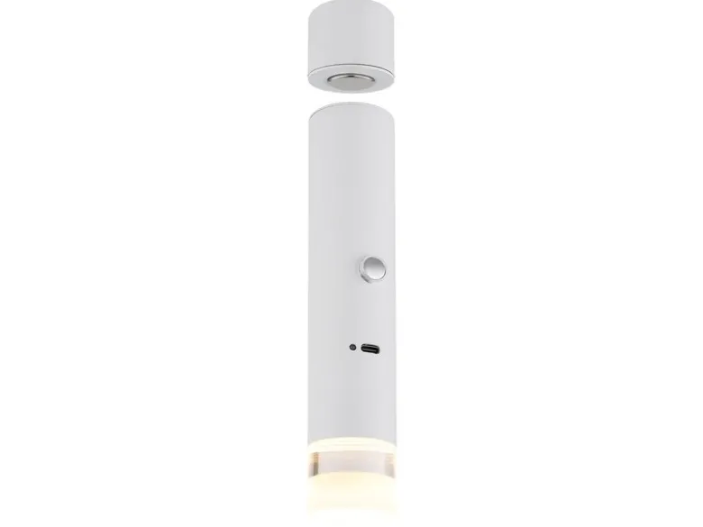 Akku Pendelleuchte PELO Weiß, dimmbar, abnehmbarer Leuchtenkopf Ø 3,8cm