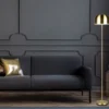 Akku Stehlampe JEFF dimmbar, per USB aufladbar, Messing Höhe 147cm