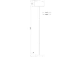 Akku Stehlampe JEFF dimmbar, per USB aufladbar, Messing Höhe 147cm