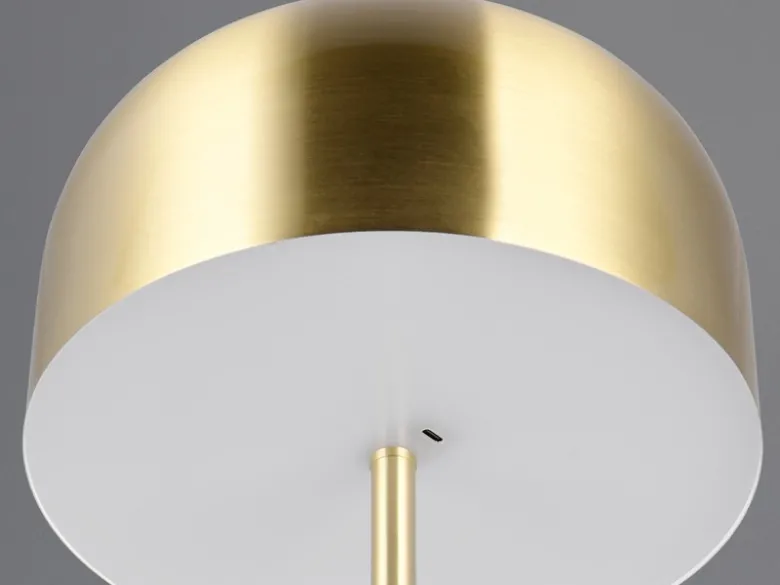 Akku Stehlampe JEFF dimmbar, per USB aufladbar, Messing Höhe 147cm