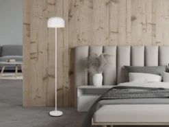 Akku Stehlampe JEFF dimmbar, per USB aufladbar, Weiß Höhe 147cm
