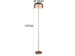Akku Stehlampe JEFF dimmbar, per USB aufladbar, Coffee Höhe 147cm