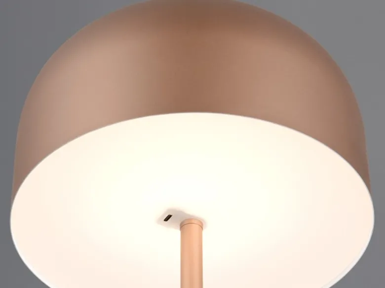 Akku Stehlampe JEFF dimmbar, per USB aufladbar, Coffee Höhe 147cm