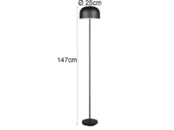 Akku Stehlampe JEFF dimmbar, per USB aufladbar, Schwarz Höhe 147cm