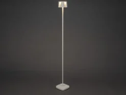 Akku Stehlampe NICE für Outdoor dimmbar, kabellos in Weiß, klein 120cm