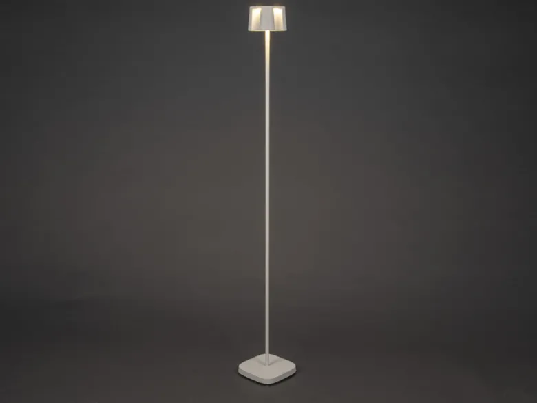 Akku Stehlampe NICE für Outdoor dimmbar, kabellos in Weiß, klein 120cm
