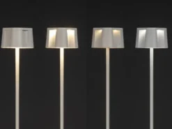 Akku Stehlampe NICE für Outdoor dimmbar, kabellos in Weiß, klein 120cm