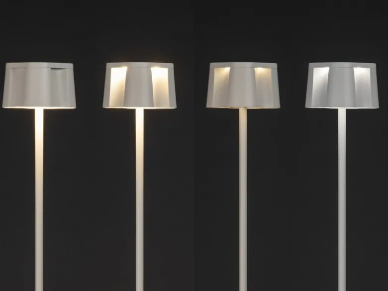 Akku Stehlampe NICE für Outdoor dimmbar, kabellos in Weiß, klein 120cm