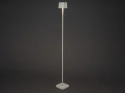 Akku Stehlampe NICE für Outdoor dimmbar, kabellos in Weiß, klein 120cm