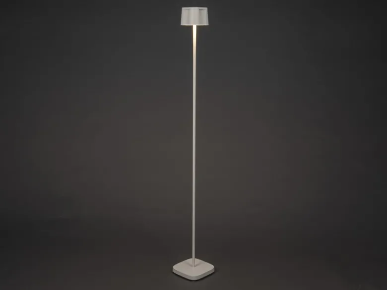 Akku Stehlampe NICE für Outdoor dimmbar, kabellos in Weiß, klein 120cm