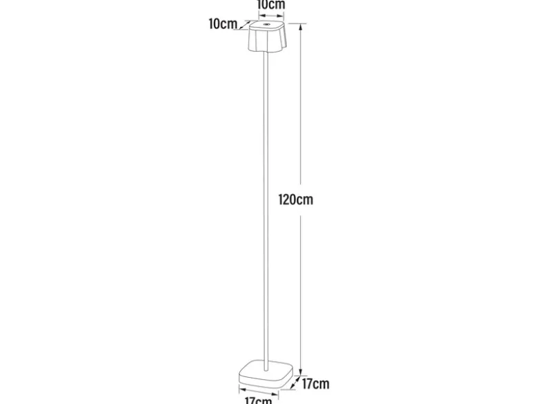Akku Stehlampe NICE für Outdoor dimmbar, kabellos in Weiß, klein 120cm