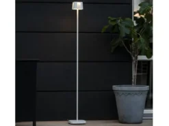 Akku Stehlampe NICE für Outdoor dimmbar, kabellos in Weiß, klein 120cm