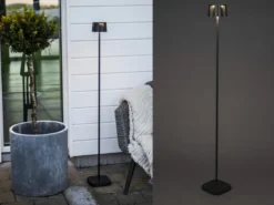 Akku Stehlampe NICE für Outdoor dimmbar, kabellos in Schwarz, klein 120cm