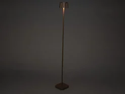Akku Stehlampe NICE für Outdoor dimmbar, kabellos in Rostoptik, klein 120cm