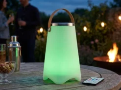 Akku Tischlampe CALLOON mit RGBW, Bluetooth Lautsprecher & Weinkühler, Höhe 38cm