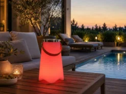 Akku Tischlampe CALLOON mit RGBW, Bluetooth Lautsprecher & Weinkühler, Höhe 38cm