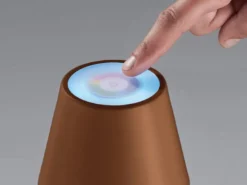 Akku Tischlampe COSENZA 2.0 Rostfarben ohne Kabel mit Ladestation, Höhe 34cm