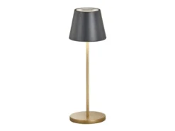 Akku Tischlampe COSENZA 2.0 Schwarz Gold ohne Kabel mit Ladestation, Höhe 34cm