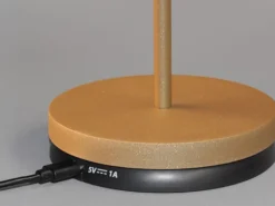 Akku Tischlampe COSENZA 2.0 Schwarz Gold ohne Kabel mit Ladestation, Höhe 34cm