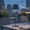 Akku Tischlampe COSENZA 2.0 Schwarz ohne Kabel mit Ladestation, Höhe 34cm