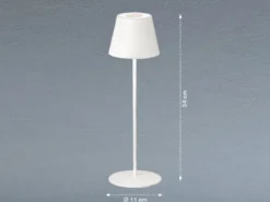 Akku Tischlampe COSENZA 2.0 Weiß ohne Kabel mit Ladestation, Höhe 34cm