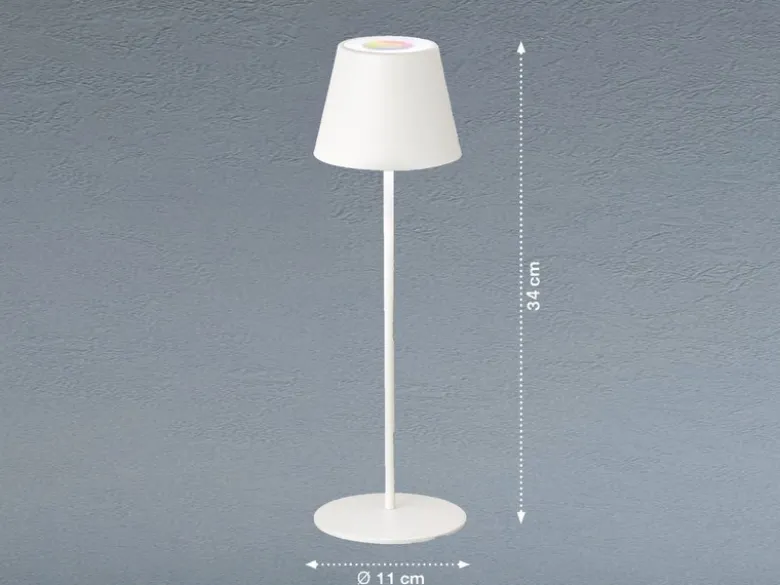 Akku Tischlampe COSENZA 2.0 Weiß ohne Kabel mit Ladestation, Höhe 34cm