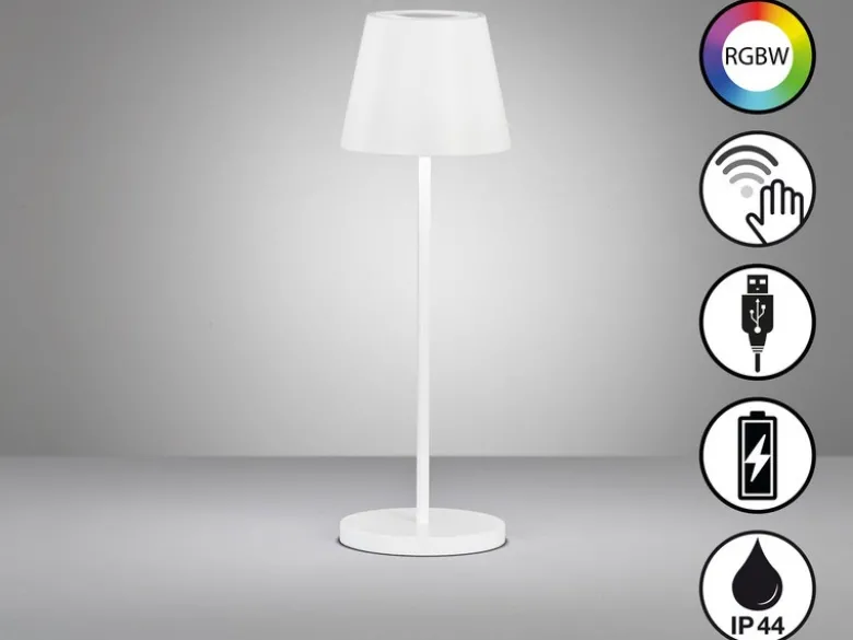 Akku Tischlampe COSENZA 2.0 Weiß ohne Kabel mit Ladestation, Höhe 34cm