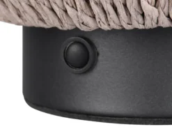 Akku Tischlampe LIRA per USB aufladbar, Lampenschirm aus Papiergarn, Höhe 22cm