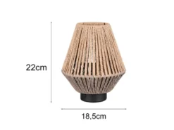 Akku Tischlampe LIRA per USB aufladbar, Lampenschirm aus Papiergarn, Höhe 22cm