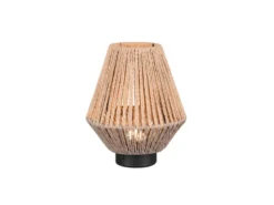 Akku Tischlampe LIRA per USB aufladbar, Lampenschirm aus Papiergarn, Höhe 22cm